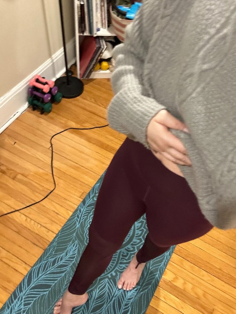 FABLETICS high waisted powerhold leggings size 4 in purple